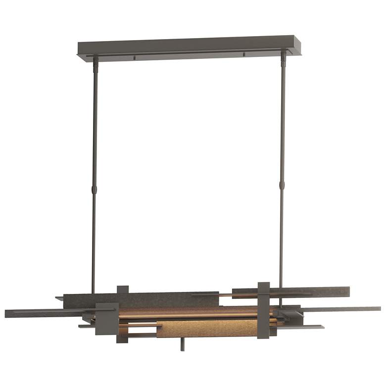 Image 1 Planar 48.3"W Natural Iron Accented Dark Smoke Standard LED Pendant