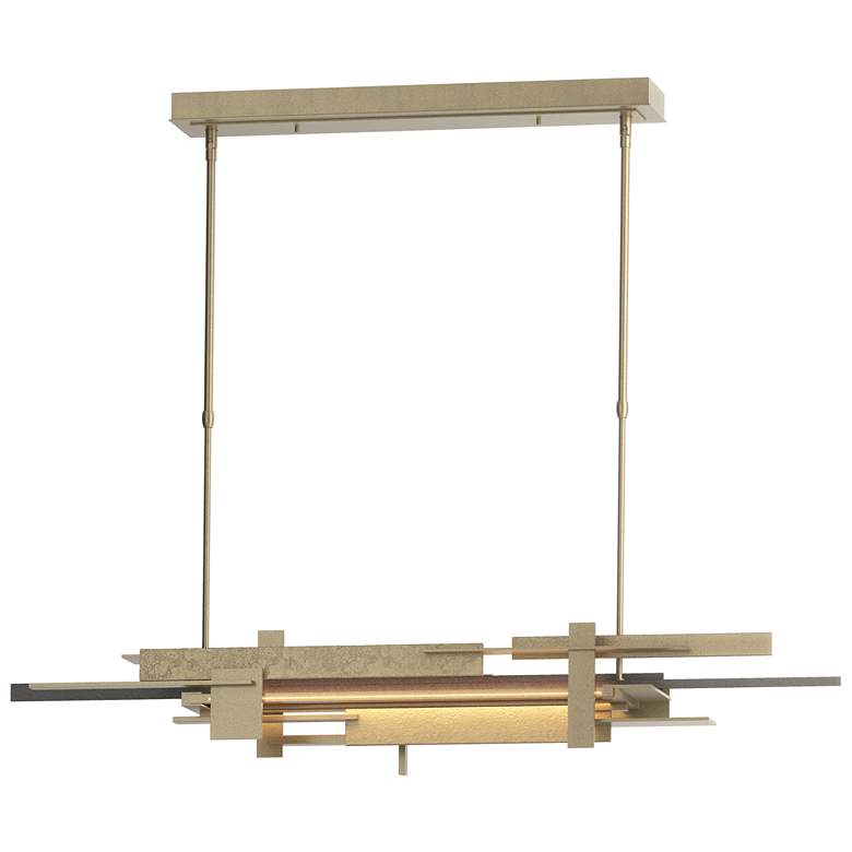 Image 1 Planar 48.3"W Natural Iron Accented Soft Gold Standard LED Pendant