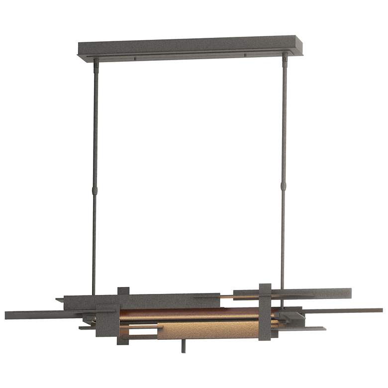 Image 1 Planar 48.3"W Oil Rubbed Bronze Accented Natural Iron Standard LED Pen