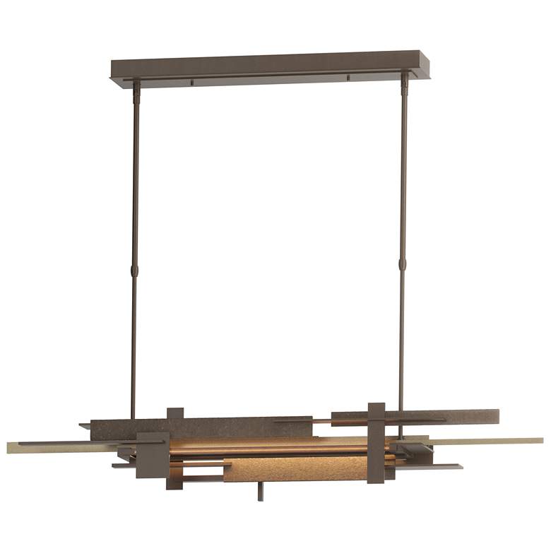 Image 1 Planar 48.3"W Soft Gold Accented Bronze Standard LED Pendant