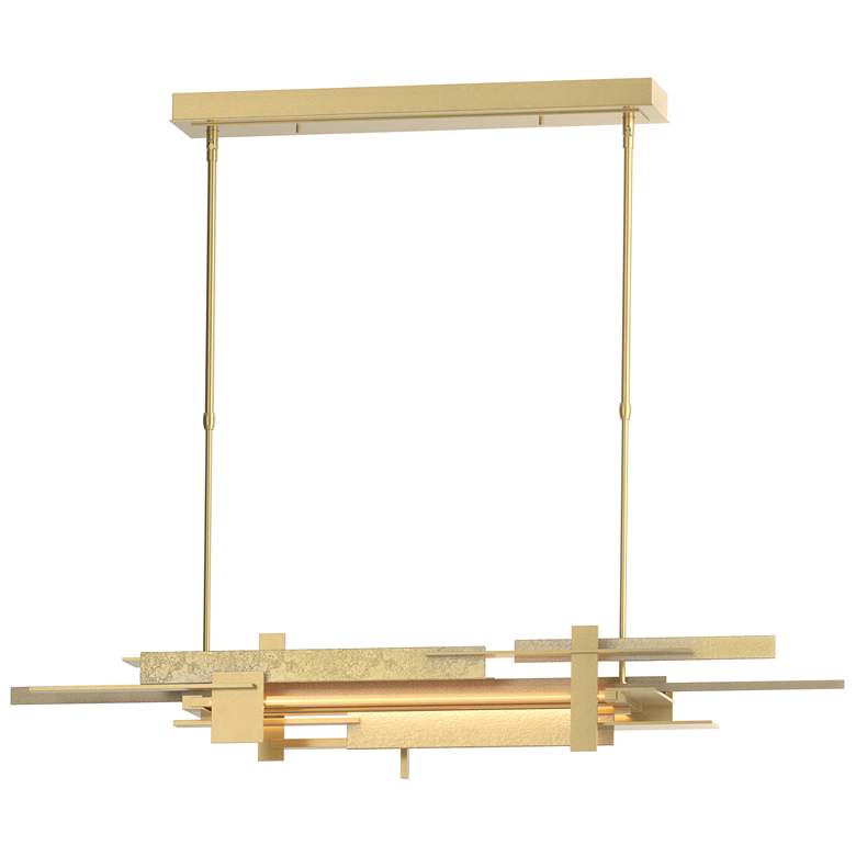 Image 1 Planar 48.3"W Soft Gold Accented Modern Brass Standard LED Pendant