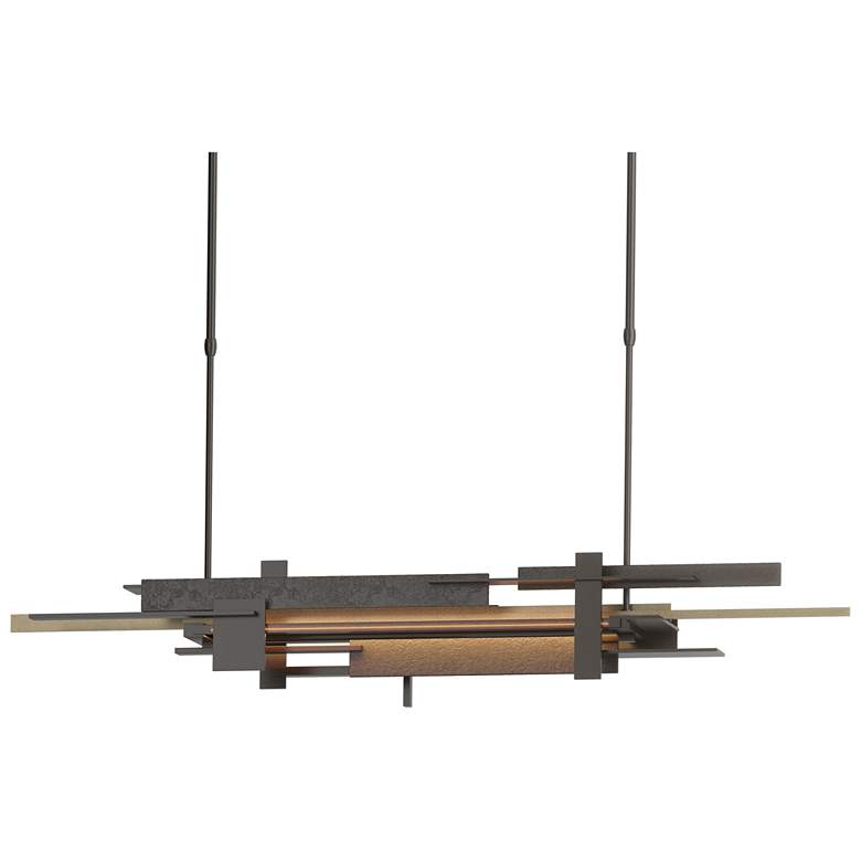 Image 1 Planar 48.3 inchW Soft Gold Accented Oil Rubbed Bronze Long LED Pendant