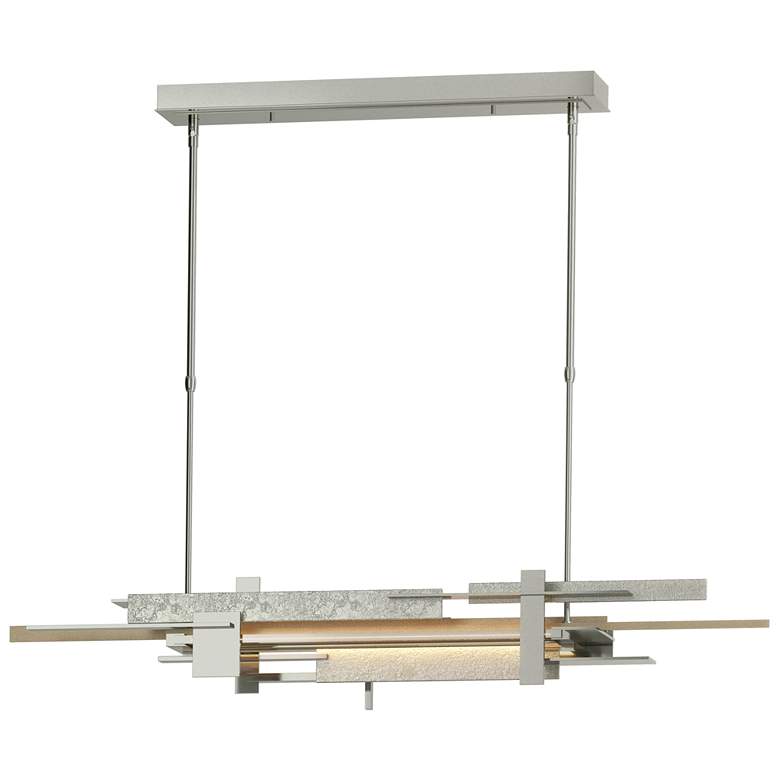 Image 1 Planar 48.3"W Soft Gold Accented Sterling Standard LED Pendant