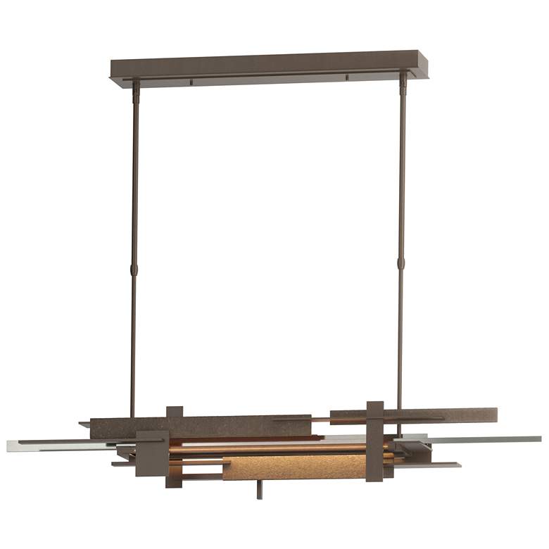 Image 1 Planar 48.3"W Sterling Accented Bronze Standard LED Pendant
