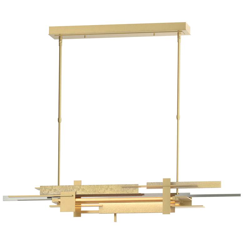 Image 1 Planar 48.3"W Sterling Accented Modern Brass Standard LED Pendant