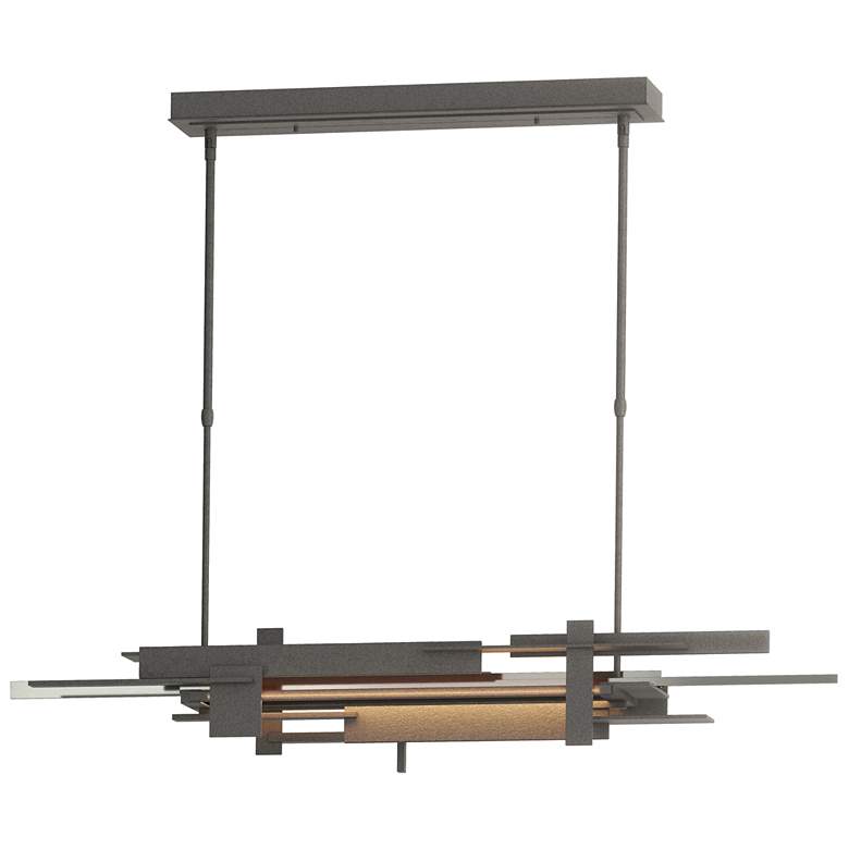 Image 1 Planar 48.3"W Sterling Accented Natural Iron Standard LED Pendant