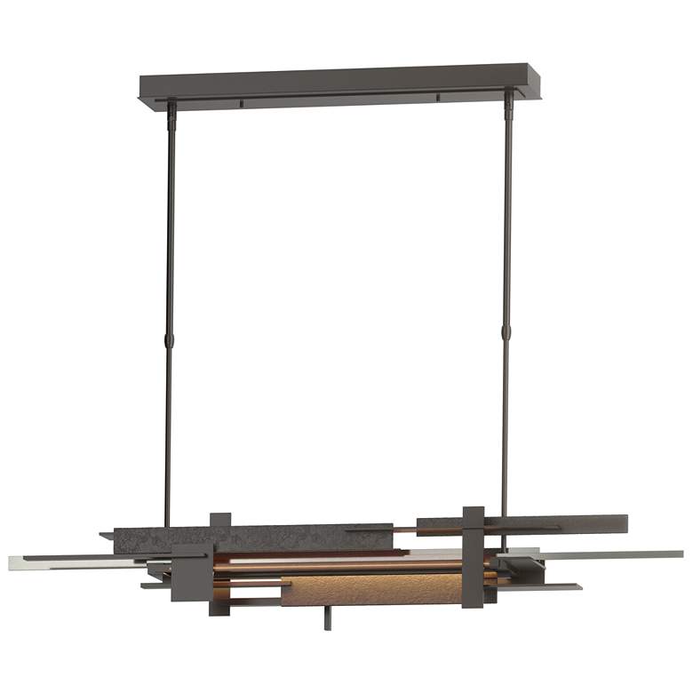 Image 1 Planar 48.3"W Sterling Accented Oil Rubbed Bronze Standard LED Pendant