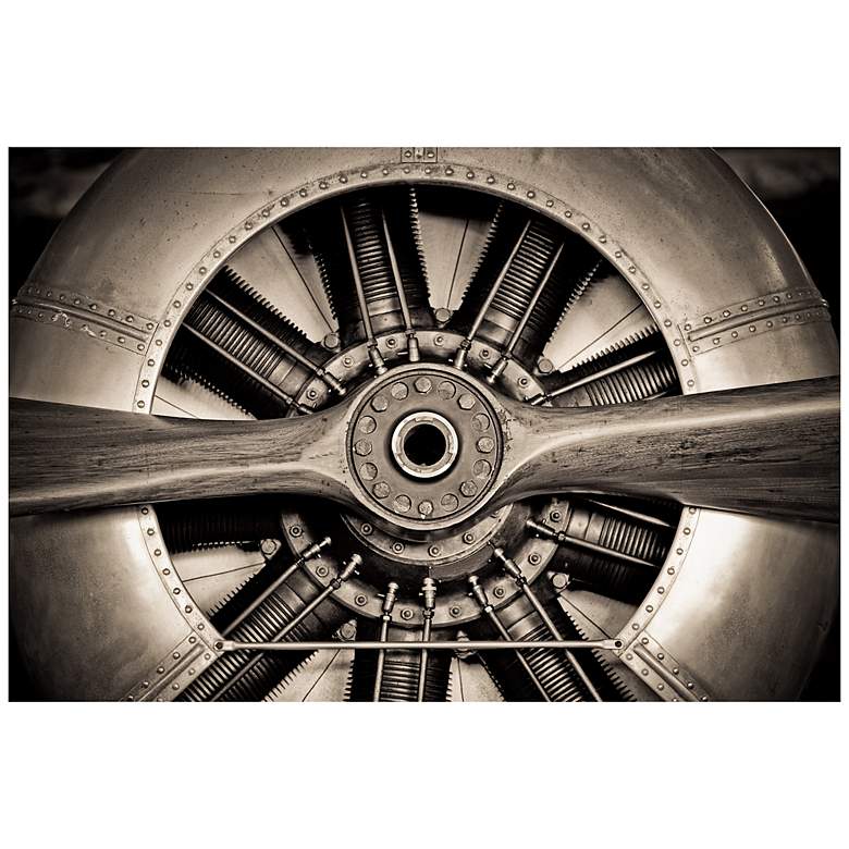 Image 1 Plane Propeller 48" Wide Glass Wall Art
