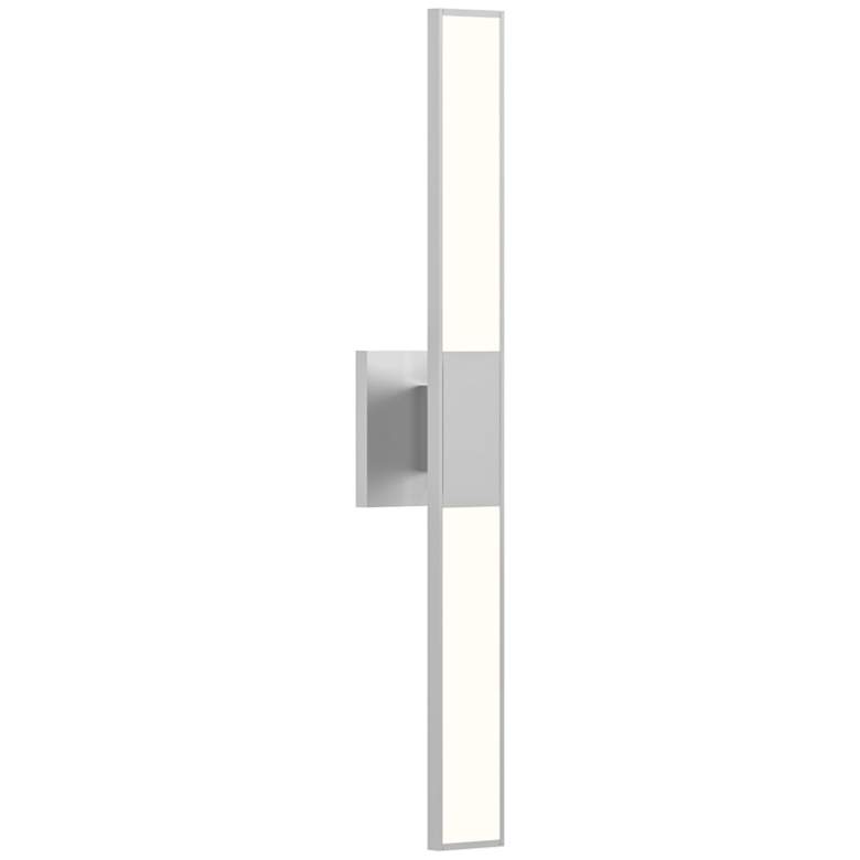 Image 1 Planes™ 24 1/4"H Bright Satin Aluminum 2-LED Sconce