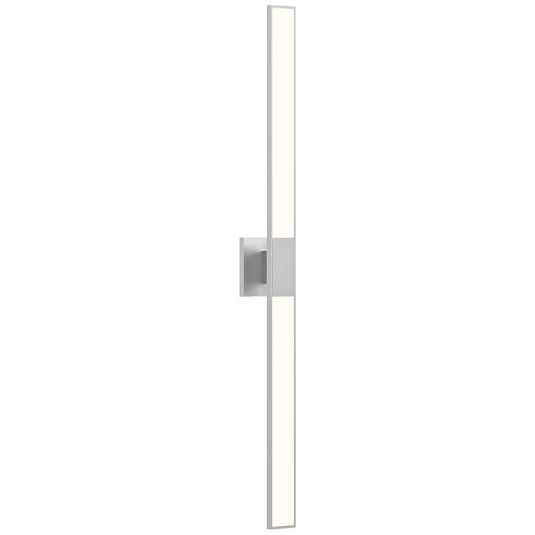 Image 1 Planes™ 40"H Bright Satin Aluminum 2-Light LED Wall Sconce