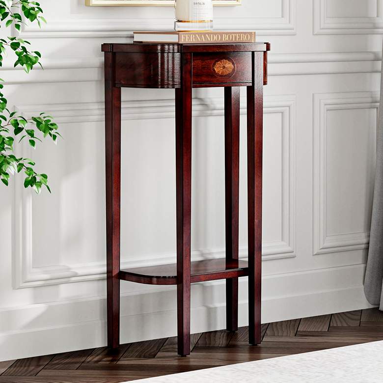 Image 1 Plantation 17 1/2" Wide Cherry Console Table