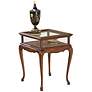 Plantation 18" Wide Cherry and Glass Curio Table