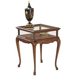 Plantation 18&quot; Wide Cherry and Glass Curio Table
