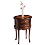 1_Plantation 18" Wide Distressed Cherry Collection Oval Side Table