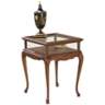 Plantation 18" Wide Cherry and Glass Curio Table