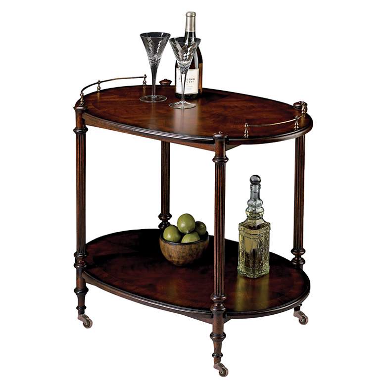 Image 1 Plantation 31" Wide Cherry Collection Tea Server or Bar Cart