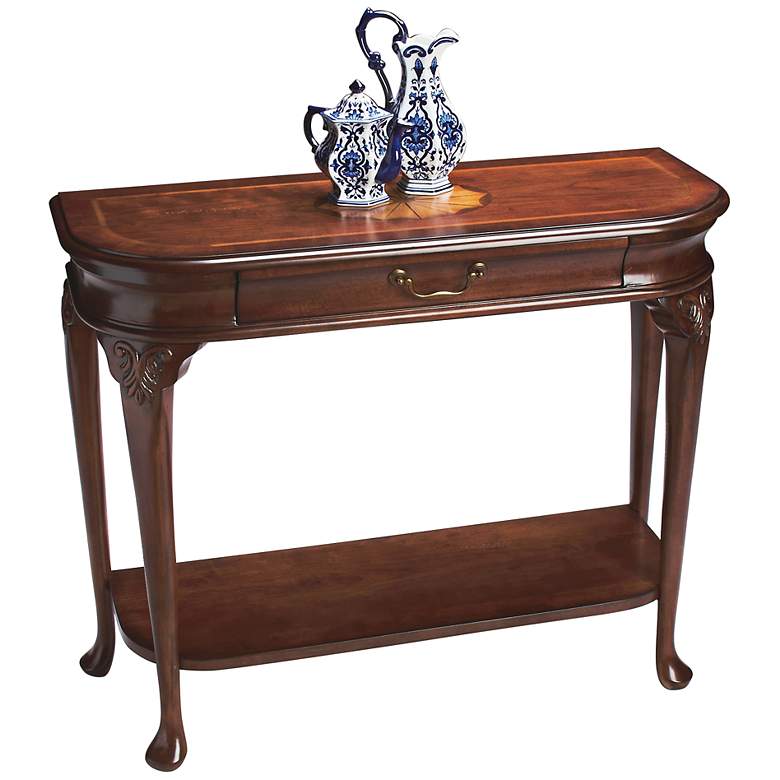 Image 1 Plantation 36 inch Wide Cherry Finish Traditional Console Table