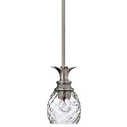 Plantation 5" Wide Polished Nickel Pineapple Mini Pendant