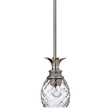 Plantation 5" Wide Polished Nickel Pineapple Mini Pendant