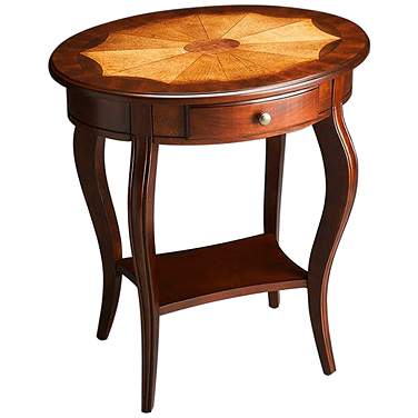 Plantation Cherry 26" High Oval Accent Table