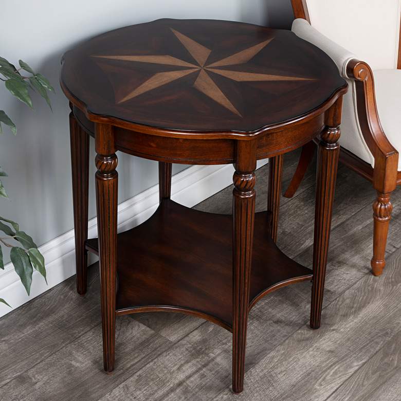 Image 1 Plantation Cherry 28" High Accent Table