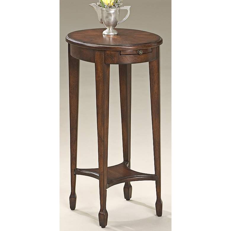 Plantation Cherry Pull-Out Shelf 26&quot; High Accent Table