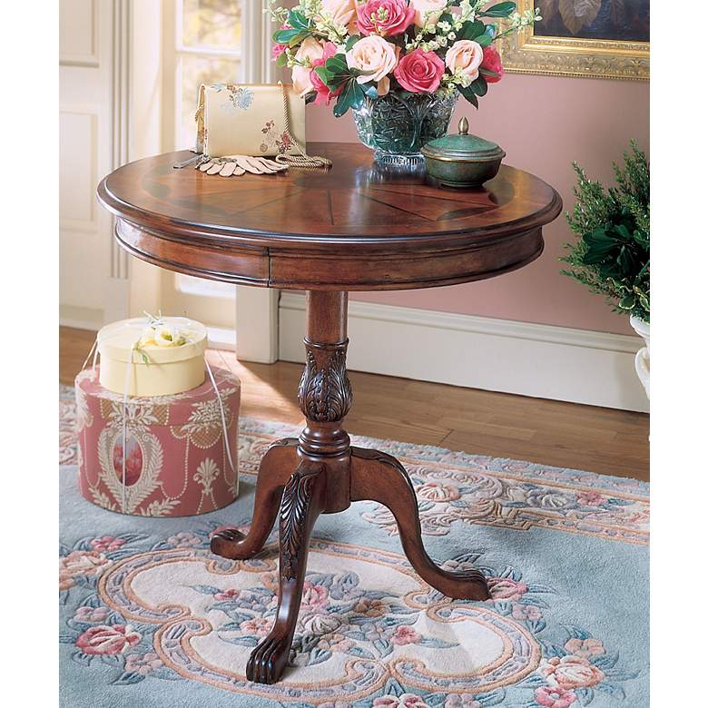 Image 1 Plantation Cherry Round Pedestal Table