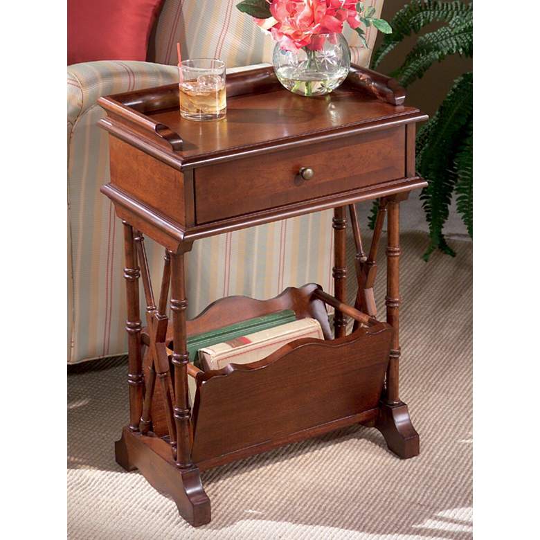 Image 1 Plantation Cherry Wood Magazine Rack Martini Table