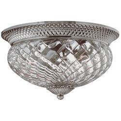 Plantation Collection Antique Nickel 16&quot; Wide Ceiling Light