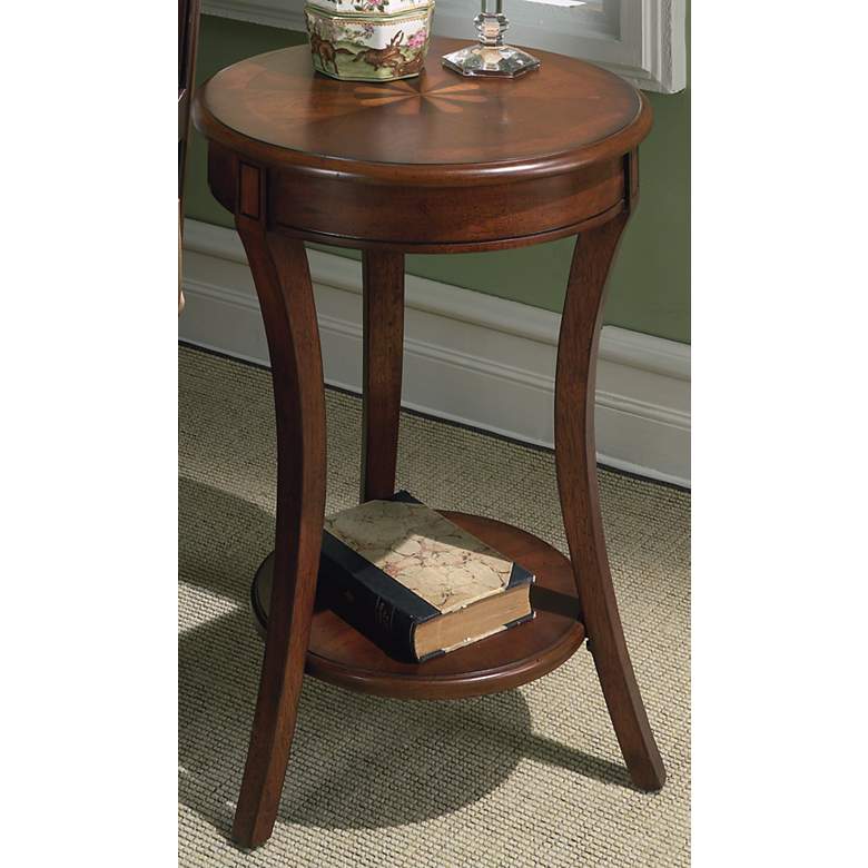 Plantation Starburst Cherry 26&quot; High Accent Table