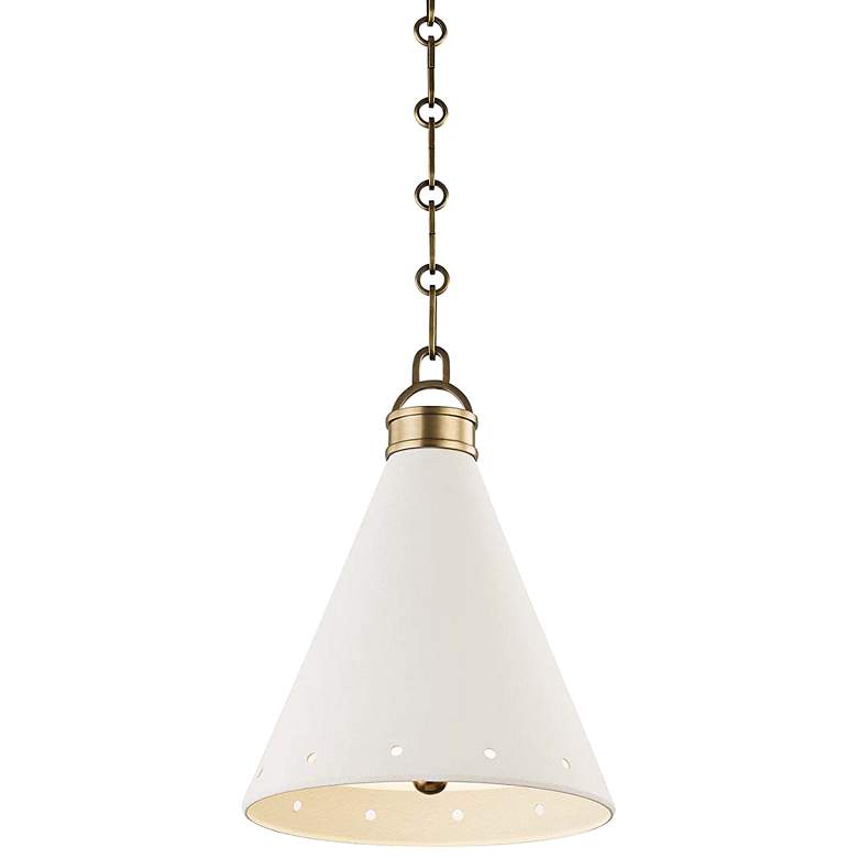 Image 2 Plaster No.1 10" Wide Aged Brass Mini Pendant