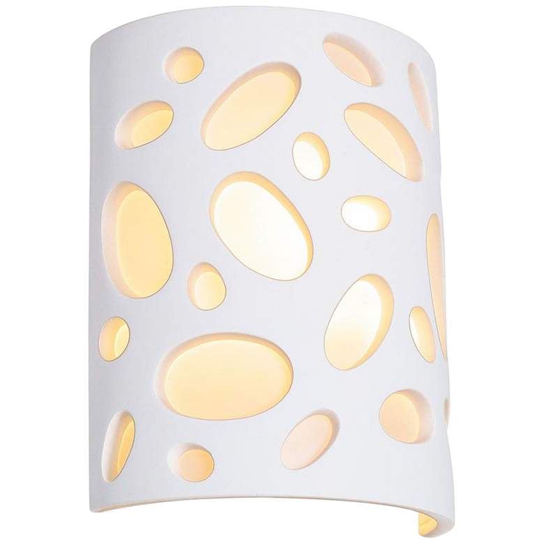 Image 1 Plastra 9 1/4 inch High White Wall Sconce
