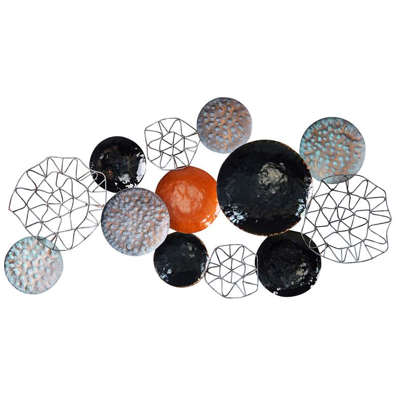 Image 2 Plateau 50 inch Wide Black Orange Gray Metal Wall Sculpture