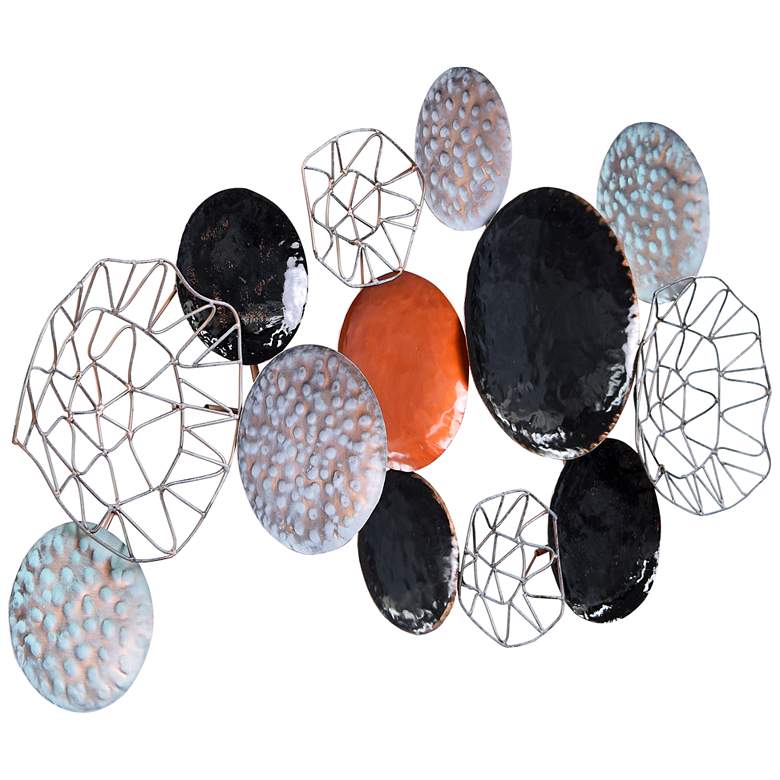 Image 5 Plateau 50" Wide Black Orange Gray Metal Wall Sculpture more views