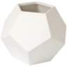 Plateau Matte White 7" Wide Faceted Ceramic Vase