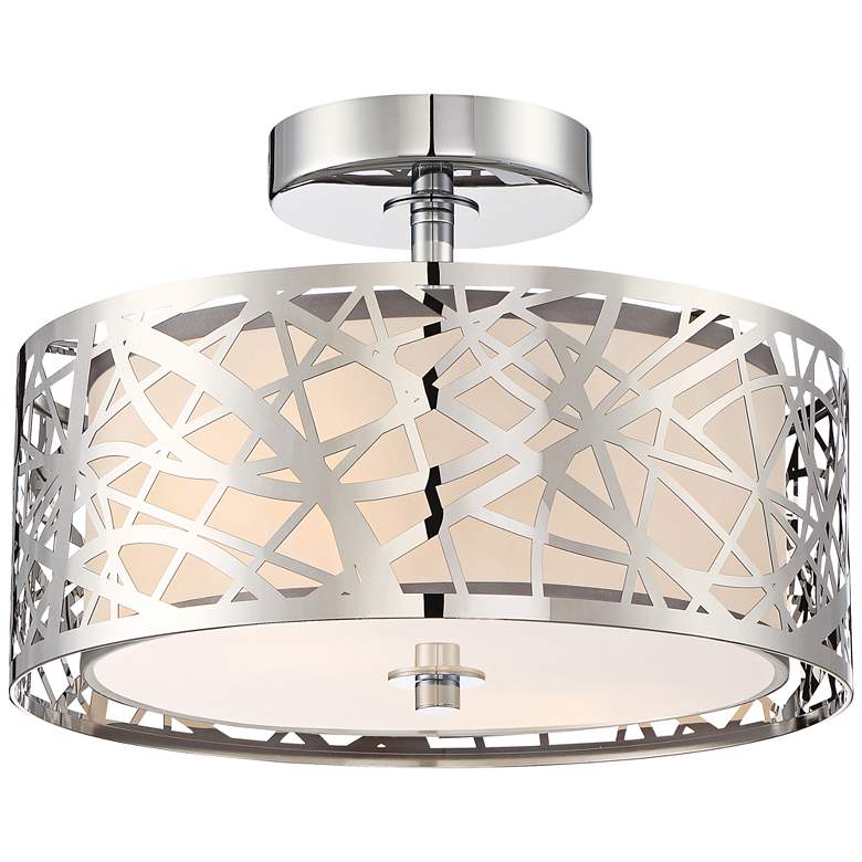 Image 2 Platinum Collection Abode 12 inchW Polished Chrome Ceiling Light