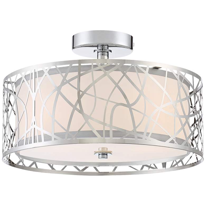 Platinum Collection Abode 15 inchW Polished Chrome Ceiling Light