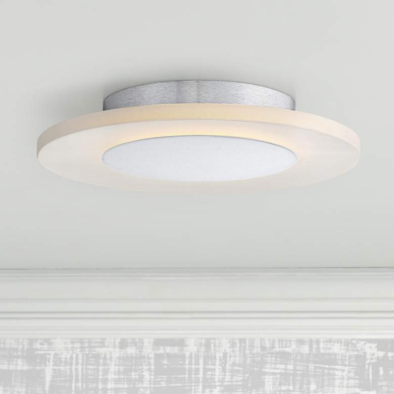 Image 1 Platinum Collection Aglow 11 3/4"W White LED Ceiling Light