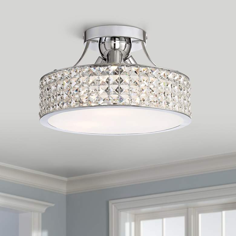 Image 1 Platinum Collection Alexa 14 inchW Polished Chrome Ceiling Light