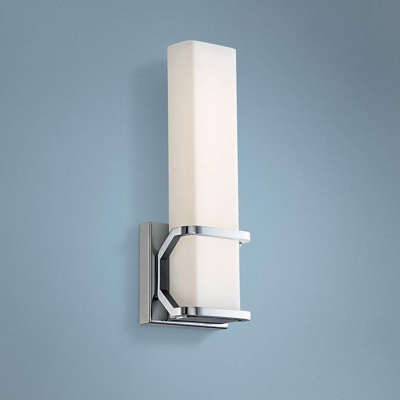 Image 1 Platinum Collection Axis 13" High Chrome LED Wall Sconce