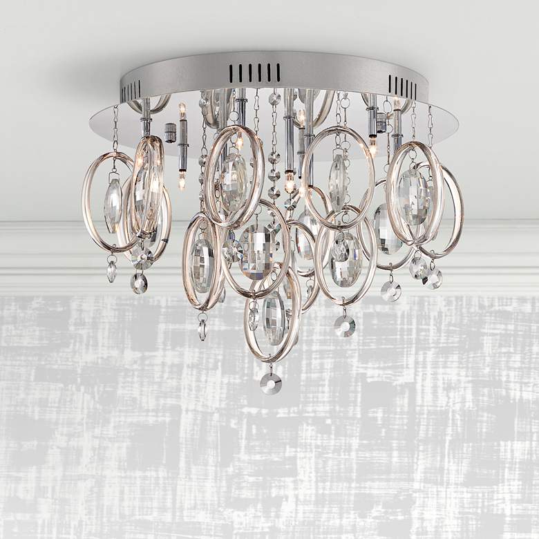 Image 1 Platinum Ella 16 1/2"W Polished Chrome Ceiling Light