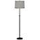 Platinum Grey Dupioni Bronze Adjustable Floor Lamp