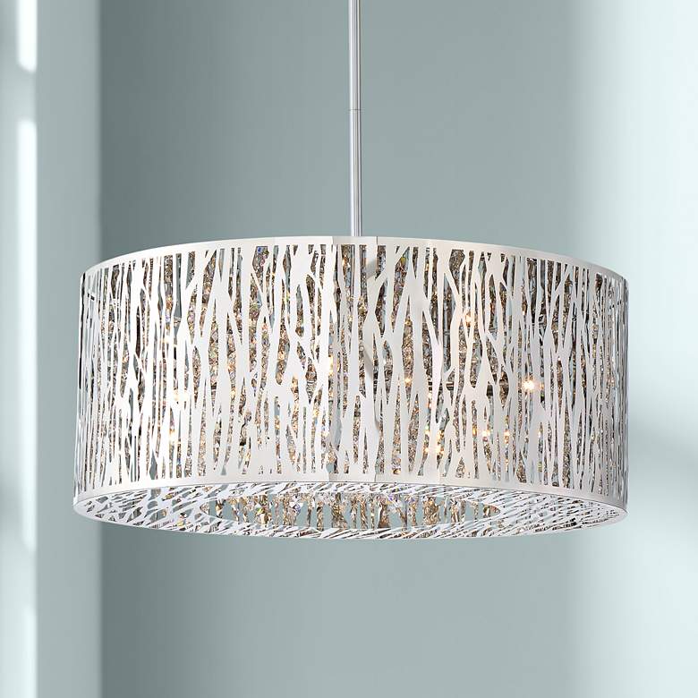 Image 1 Platinum Grotto 21 1/2" Wide Polished Chrome Pendant Light