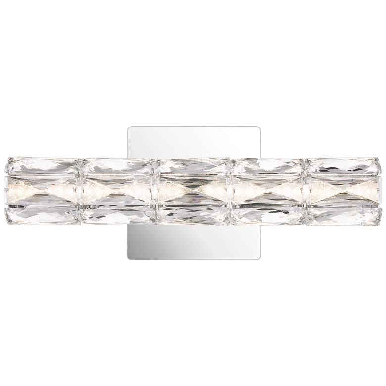 Image 1 Platinum Luster 14 3/4" Wide Polished Chrome LED Bath Light
