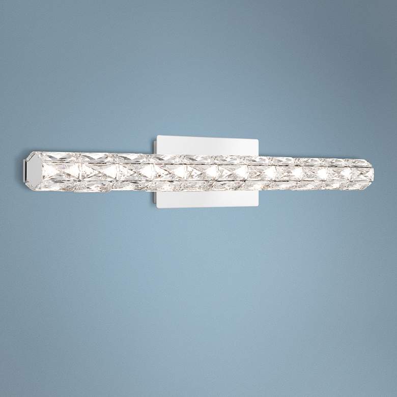 Image 1 Platinum Luster 32 3/4" Wide Polished Chrome LED Bath Light