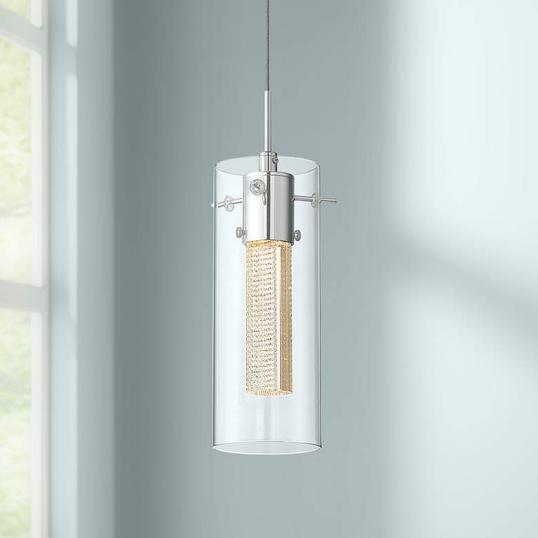 Image 1 Platinum Radiance 3 1/4"W Polished Chrome LED Mini Pendant