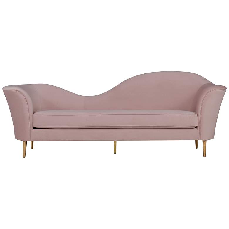 Image 1 Plato 98 1/2 inch Wide Blush Velvet Sofa