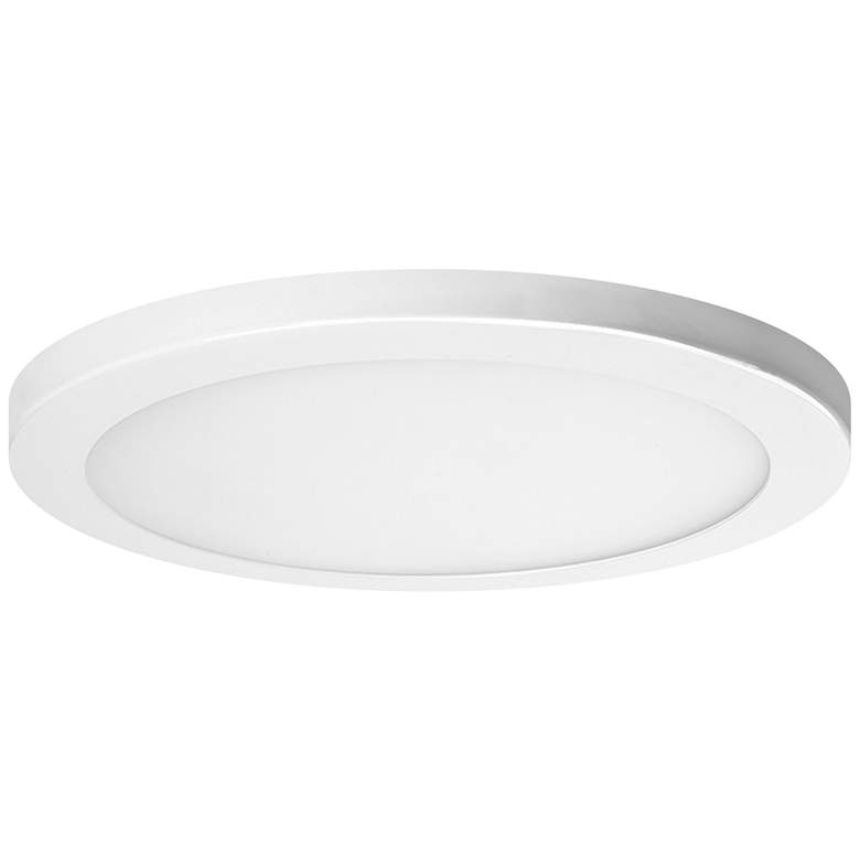 Image 1 Platter 11" Round White LED Outdoor Ceiling Light w/ Remote