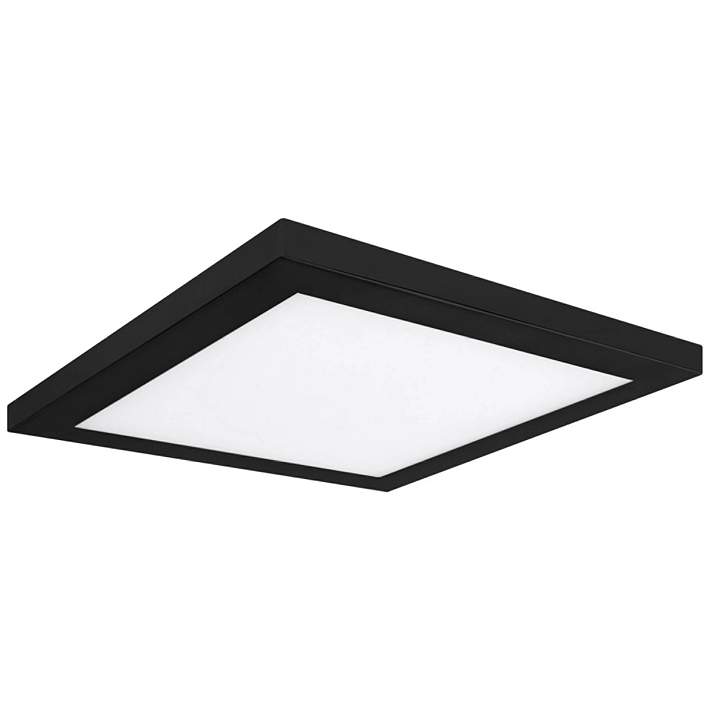 Platter 13" Black LED Outdoor Ceiling Light - | Lamps Plus