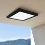 Platter 13" Square Black LED Outdoor Ceiling Light